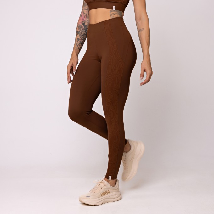 Legging Texturizada Recortes Cacau