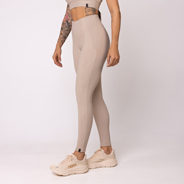 Legging Texturizada Recortes Tapioca
