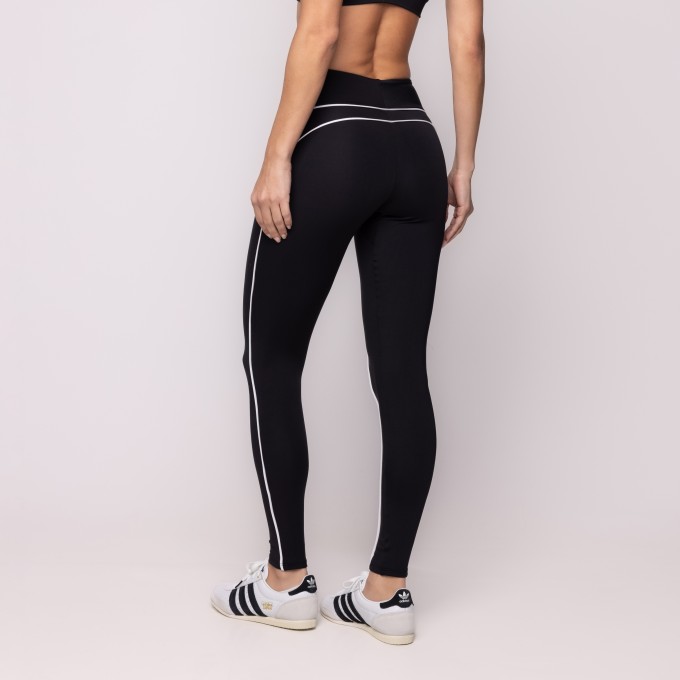 Legging Pulsar Com Vivo Contrastante Preto